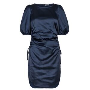 Designers Remix Girl Lisbon Dress Size Small Puff Sleeves Adjustable Side String